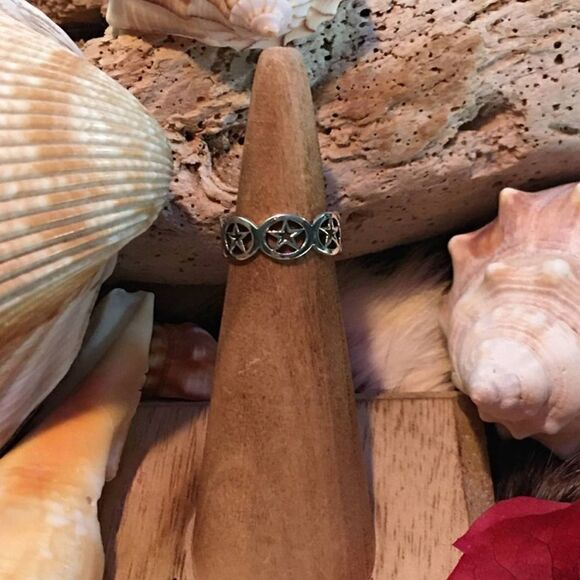 Stars Sterling Silver Toe Ring Midi Ring - Picture 2 of 5